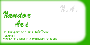 nandor ari business card